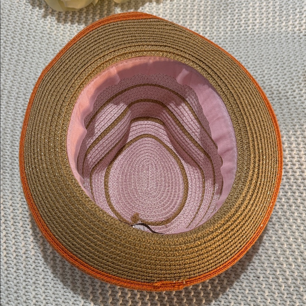 NWOT Magid Hats Brown Hat with Pink Lining and Orange Trim - Picture 2 of 4